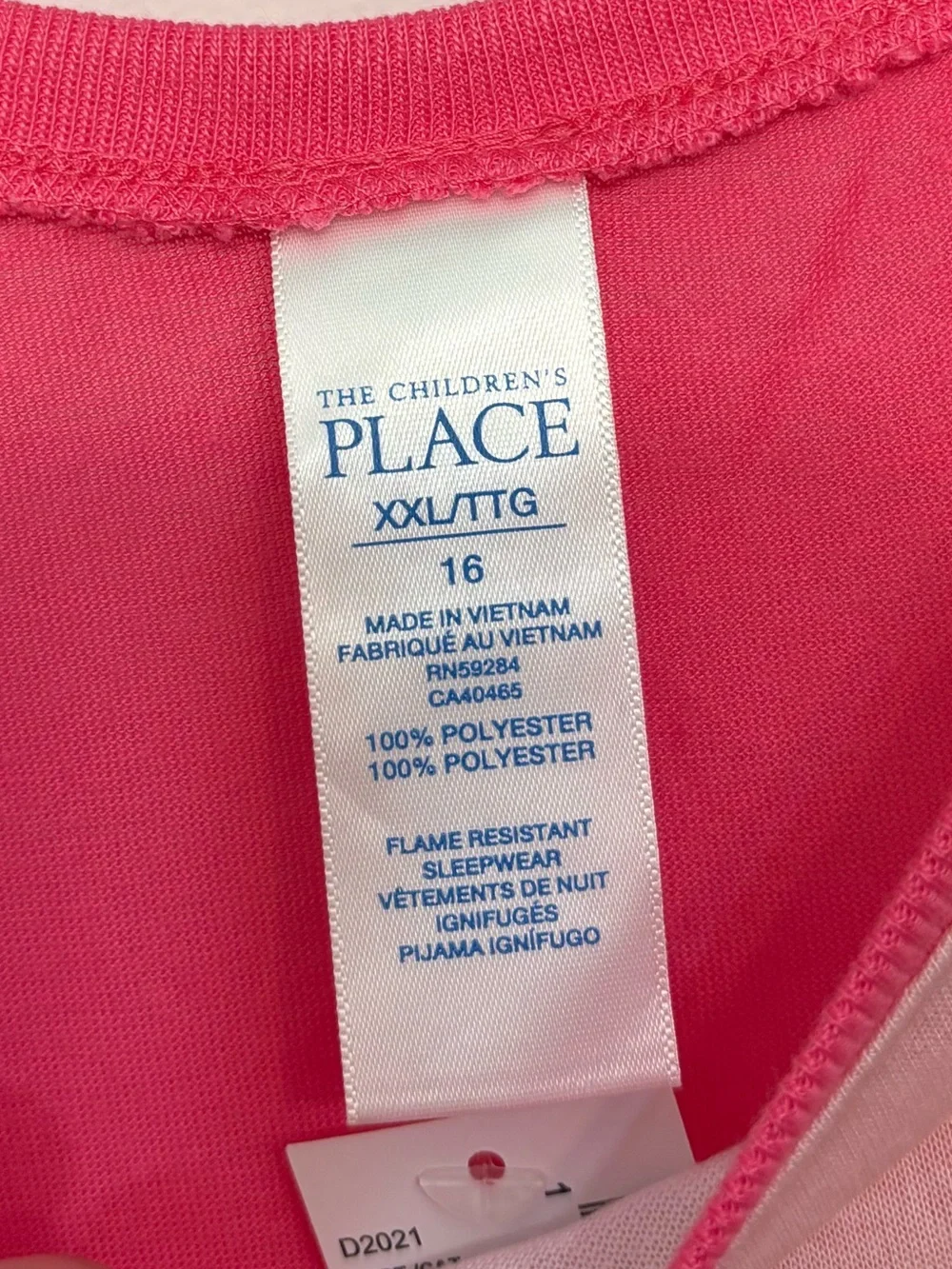 The Children's Place Pink Unicorn Oversized Long Sleeve PJ Top Girls XXL 16 NWT